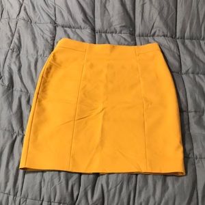 Mustard Yellow Short Pencil Skirt